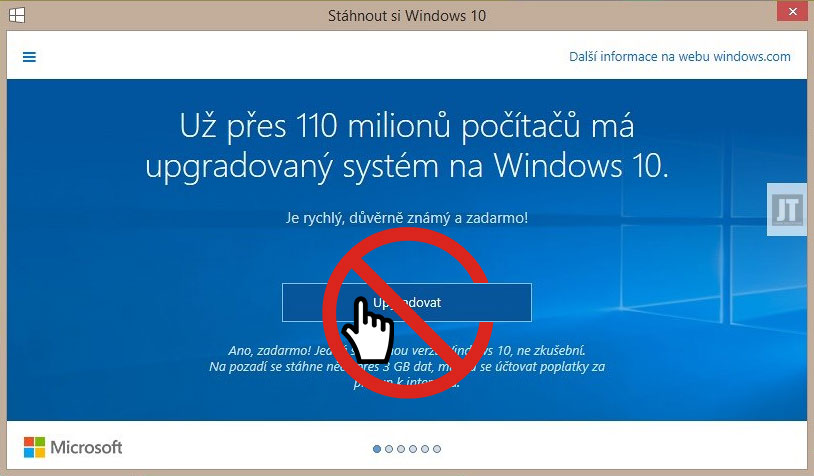 Neupgradovat na Windows 10
